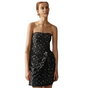 Club Monaco Navy Floral 100% Silk Harper Dress Size 2